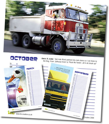 Ducks in Trucks Calendar Pages